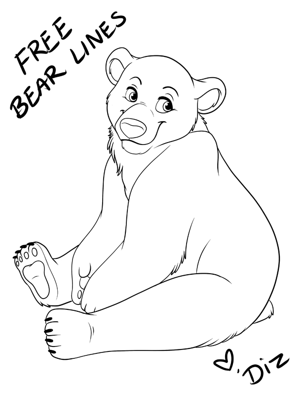 618x800 Free Bear Lineart By Miss Melis