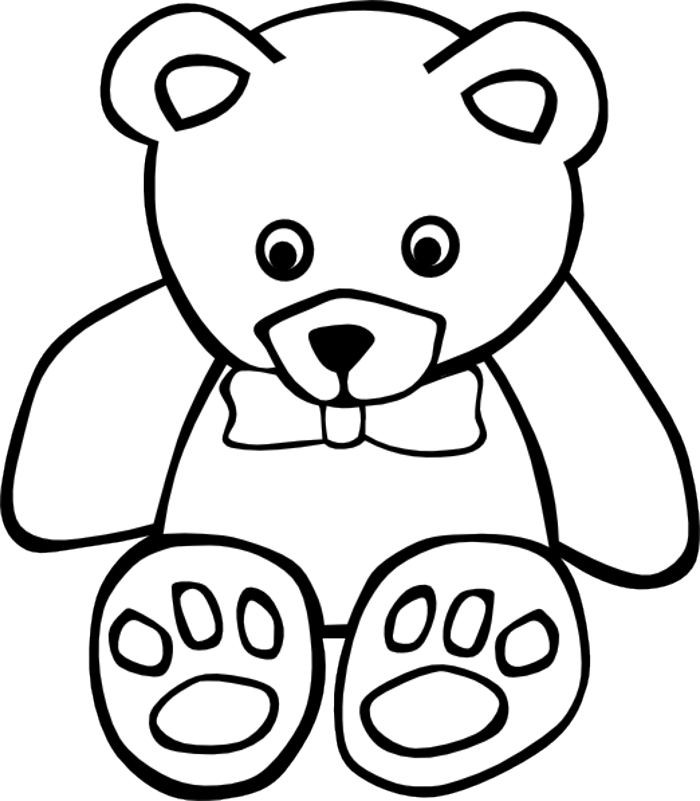 700x801 Teddy Bear Outline