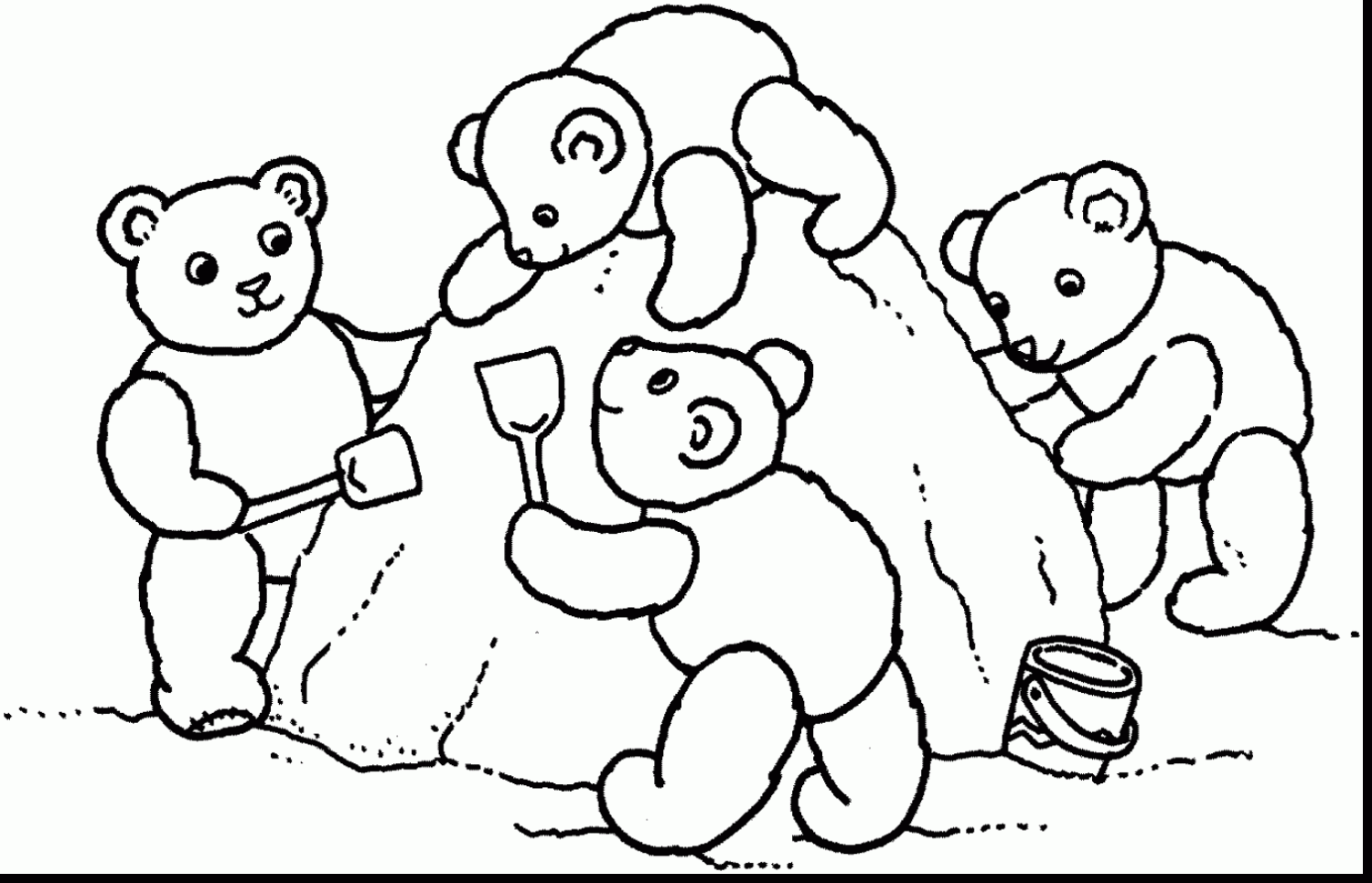 1500x966 Impressive Bear Paw Print Coloring Page With Bear Coloring Page
