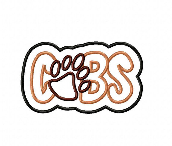 570x484 Cubs Bear Paw Print Embroidery Machine Applique Design 4358