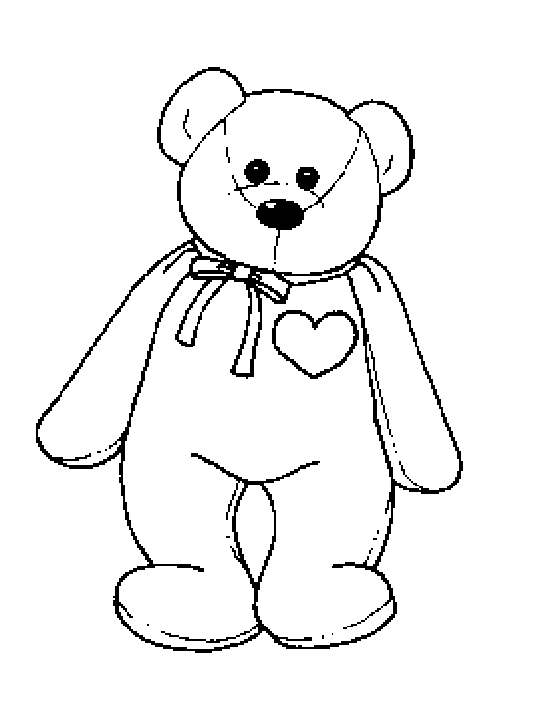 540x701 Coloring Amp Activity Pages Beanie Baby Bear With Heart