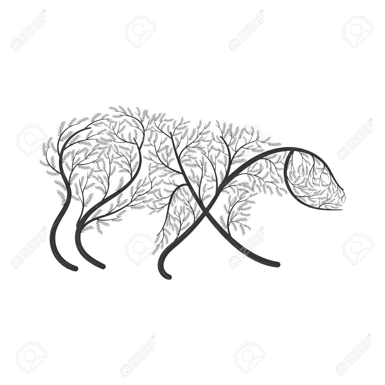 1300x1300 Polar Bear Stylized Bush For Use As Logos On Cards, In Printing