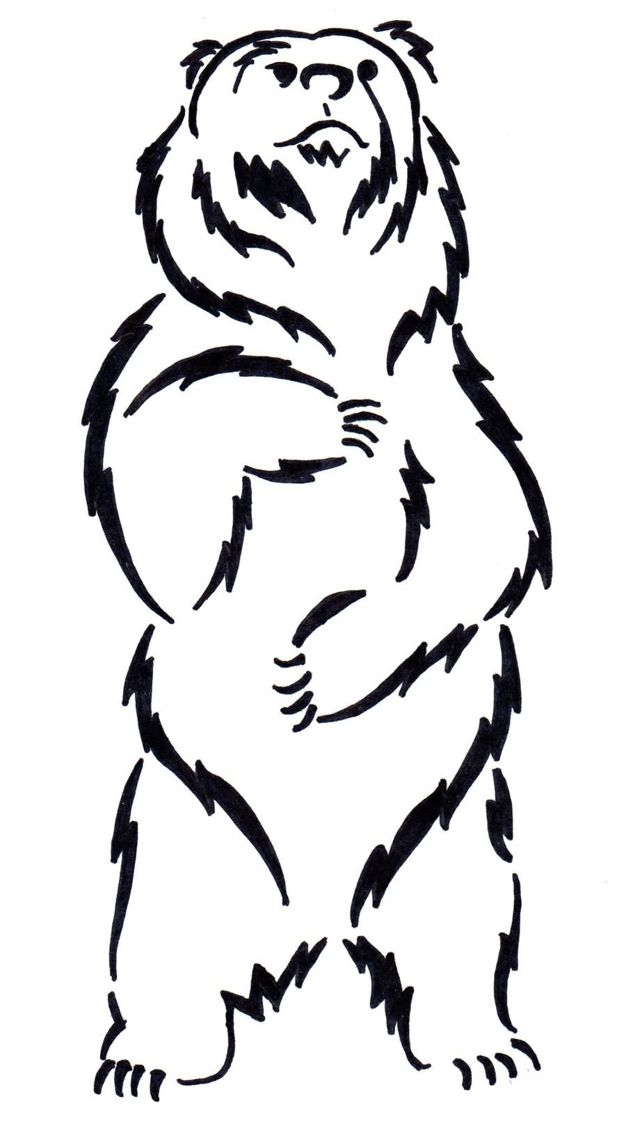 900x1611 Simple Outline Bear Tattoo Design Native American Tattoos