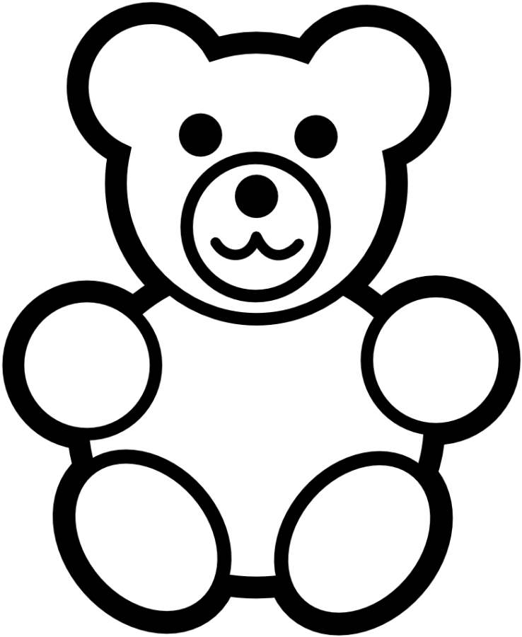 738x900 Teddy Bear Simple Black White Coloring Pages Online Printable.jpg
