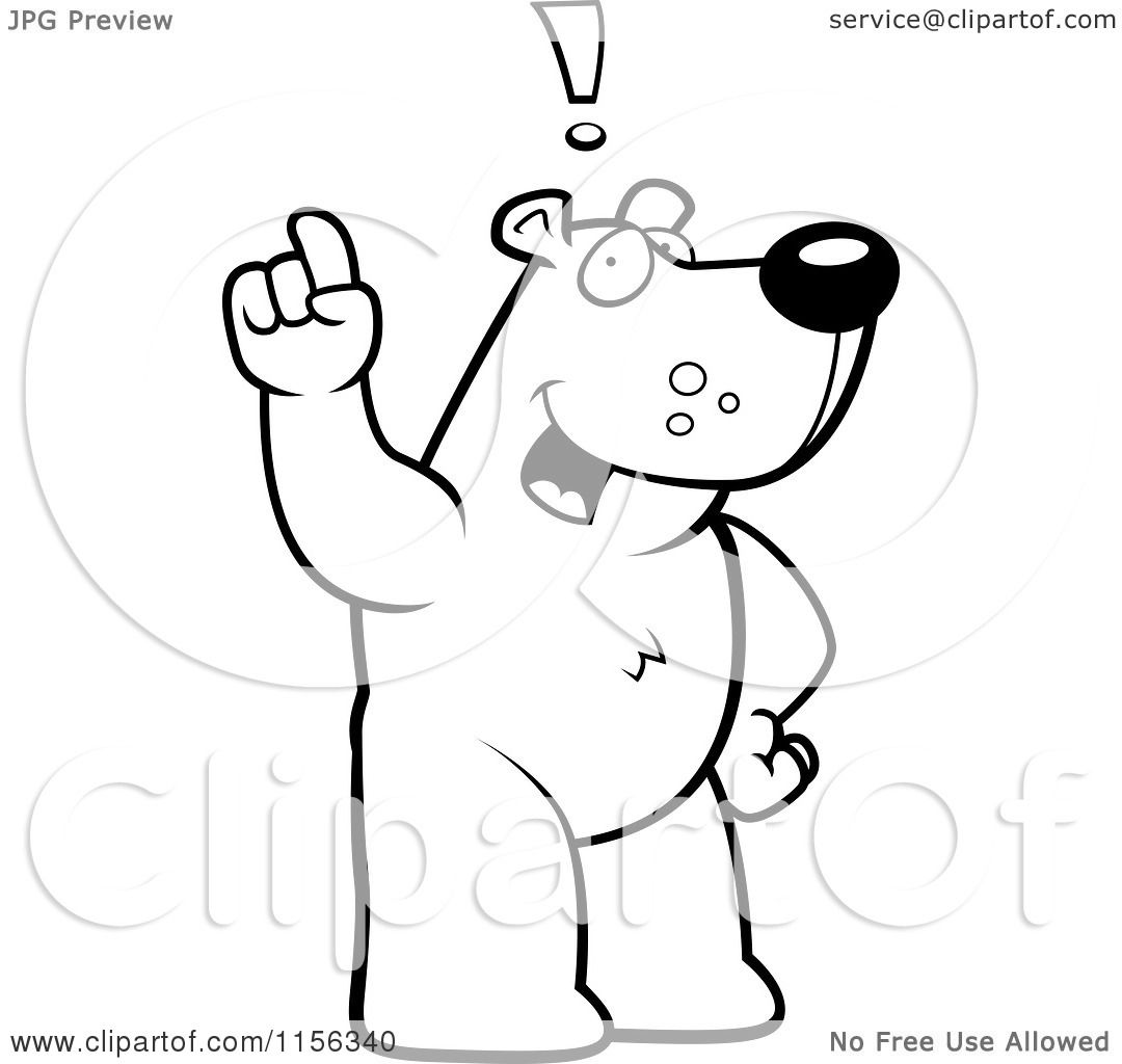 1080x1024 Cartoon Clipart Of A Black And White Creative Bear Character