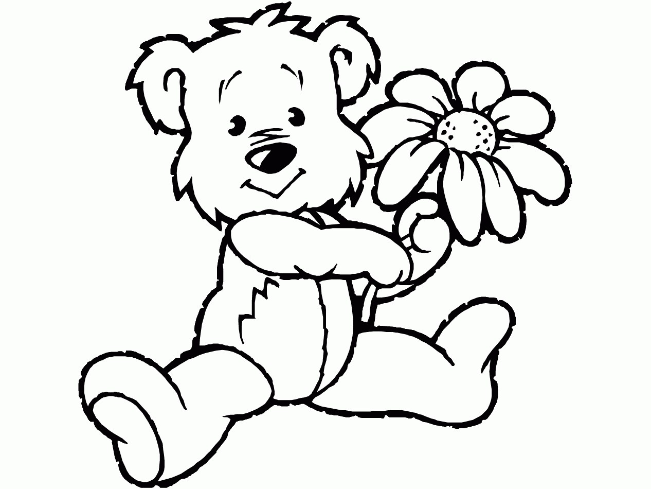 1266x950 Coloring Page Bear With Heart Best Of Teddy Bear And Heart