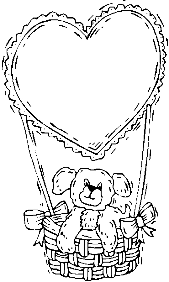539x900 Teddy Bear Ampamp Heart Balloon Coloring Page