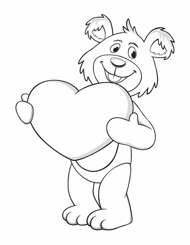 640x827 Valentine's Bear Holding Heart