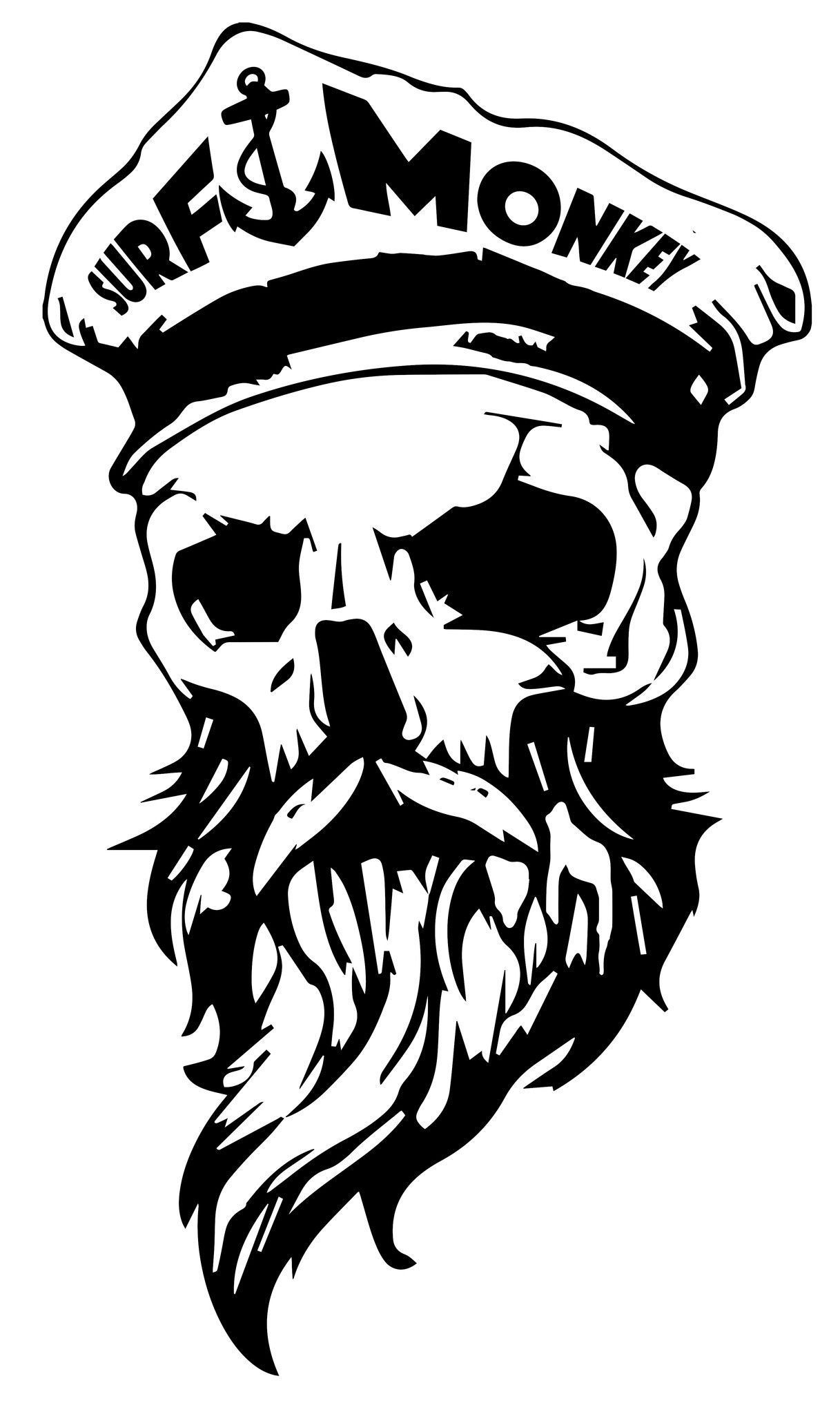 1217x2048 Bearded Skull Decal Sticker Surfmonkey Tattoo, Drawings