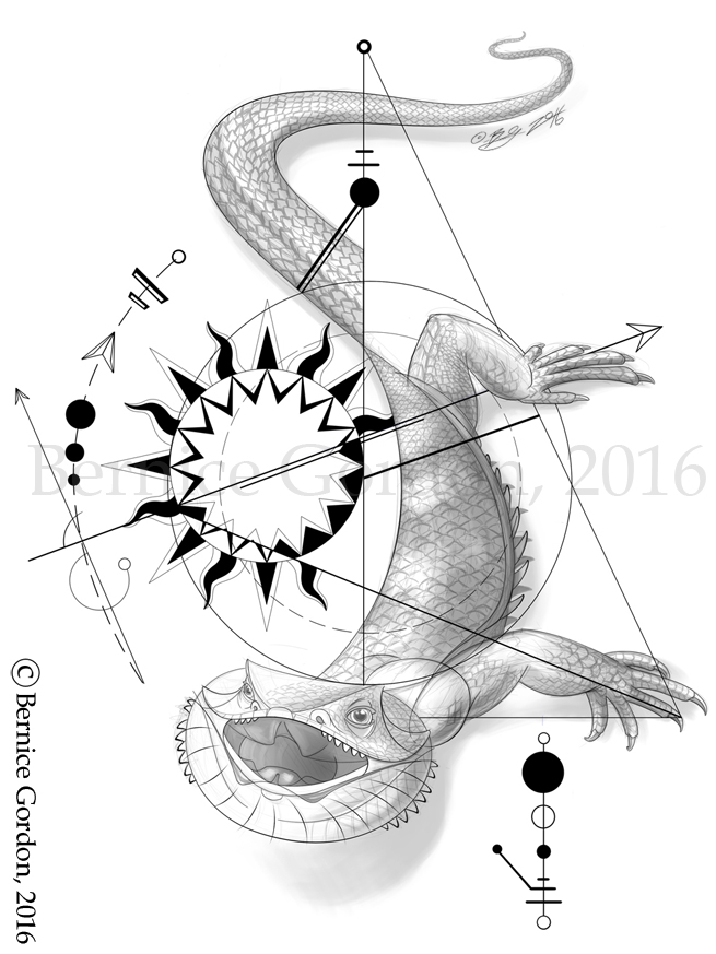 655x873 Geometric Tattoo Bearded Dragon By Tarkheki