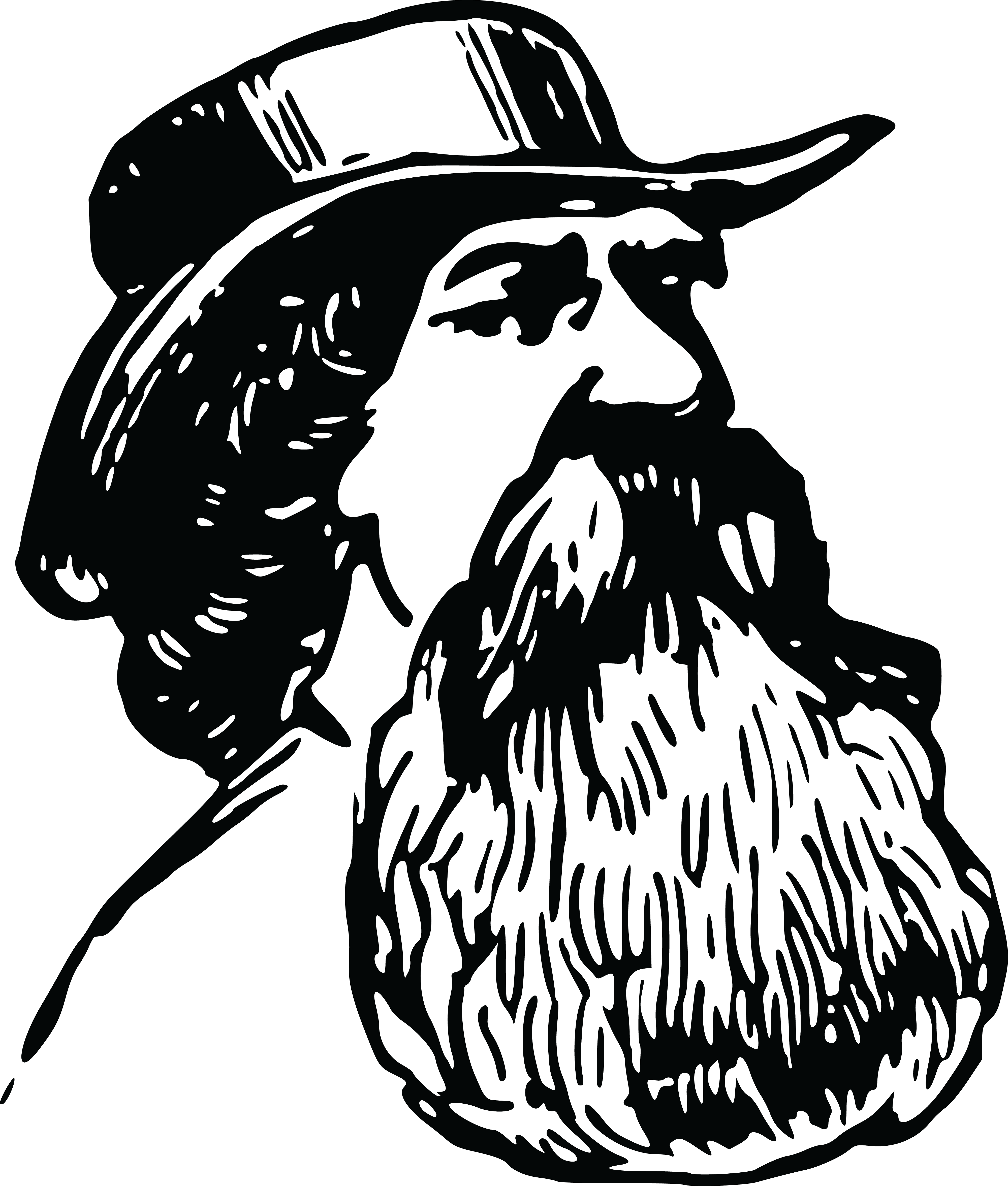 4000x4707 Free Clipart Of A Man With A Beard