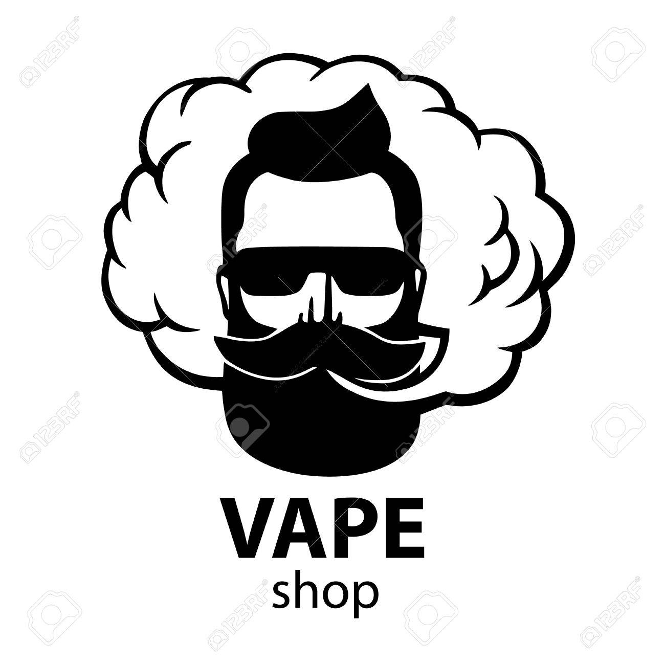 1300x1300 Hand Drawn Hipster With Mustache Beard. Man With Vape