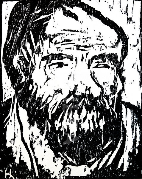 477x600 Woodcut Portrait Of A Bearded Man By Erich Heckel (1883 1970