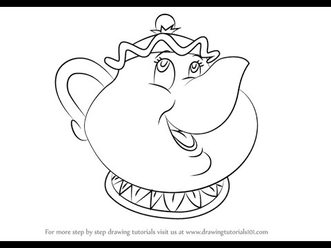 480x360 How To Draw Mrs. Potts From Beauty And The Beast