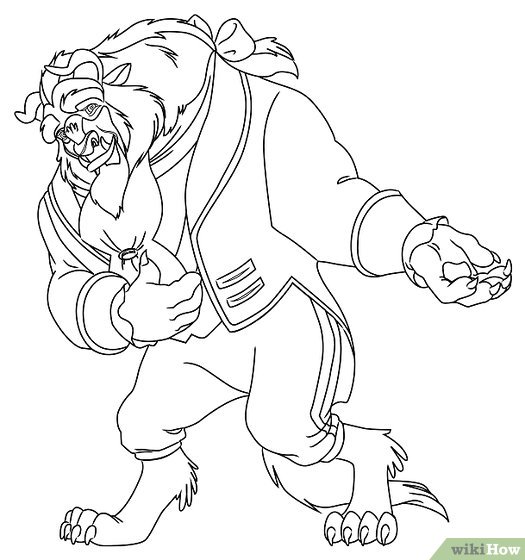 525x560 How To Draw The Beast From Beauty And The Beast 9 Steps