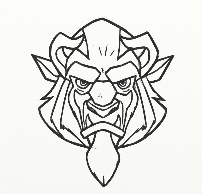 843x811 How To Draw Beast From Beauty And The Beast Face