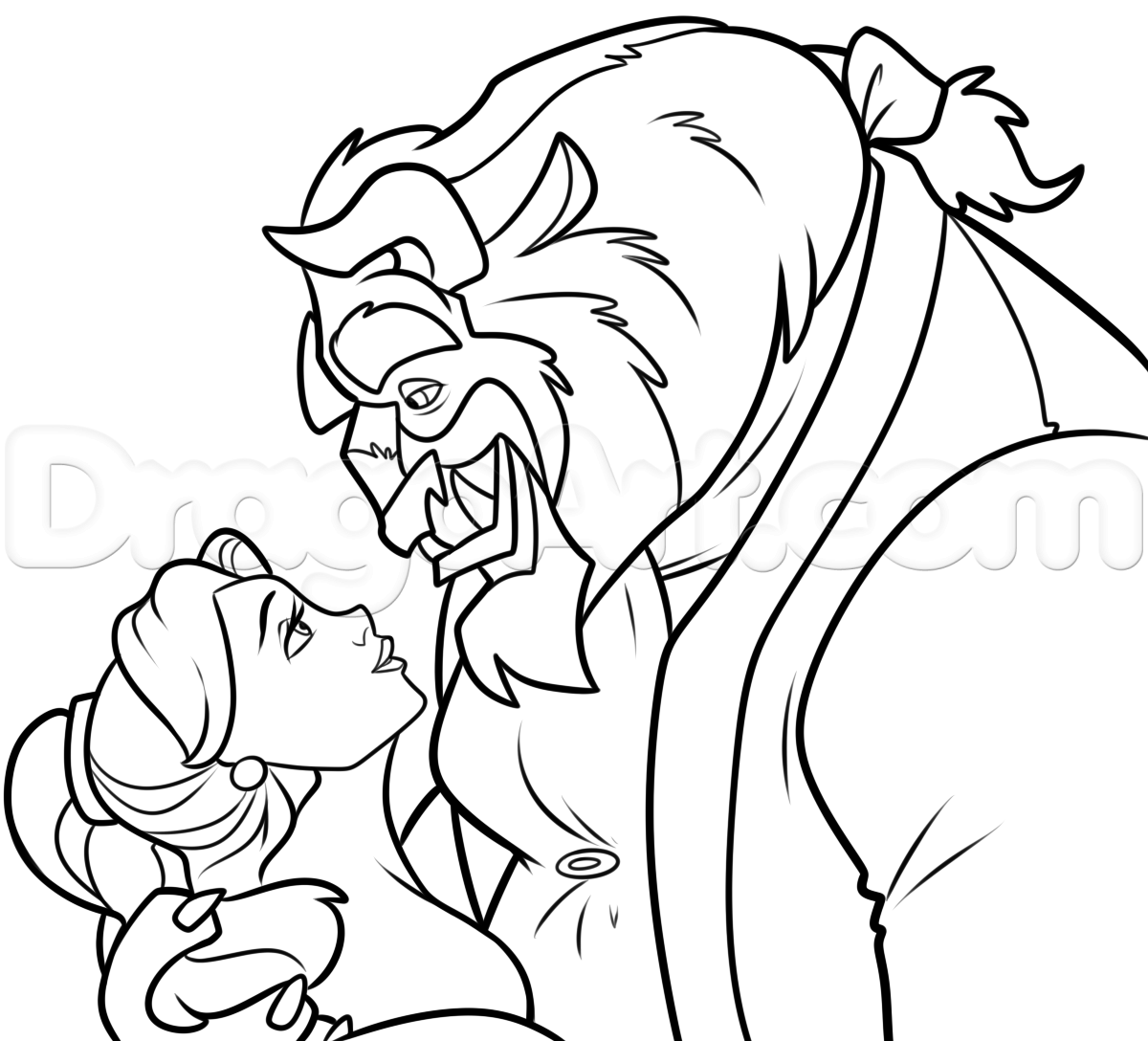 1200x1088 How To Draw Belle And Beast Step 10 Svg Files