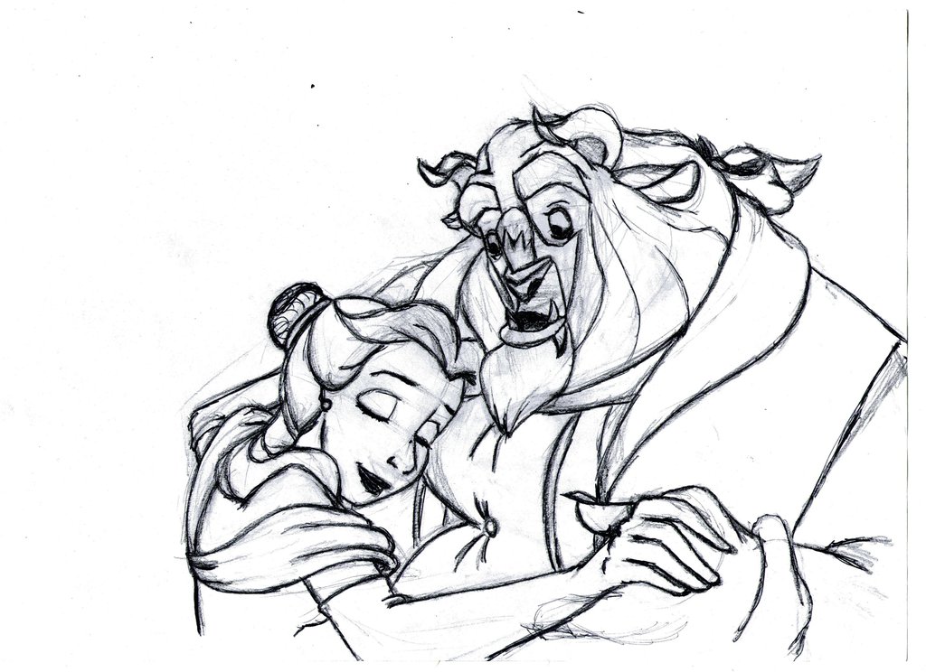 1024x744 Beauty And The Beast Sketch By Curic