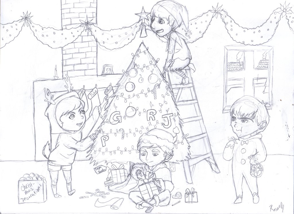 1024x748 Beatles Christmas No Color By Greengal14