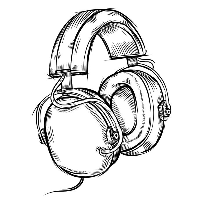 700x699 Hand Drawn Headphones Wall Mural We Live To Change