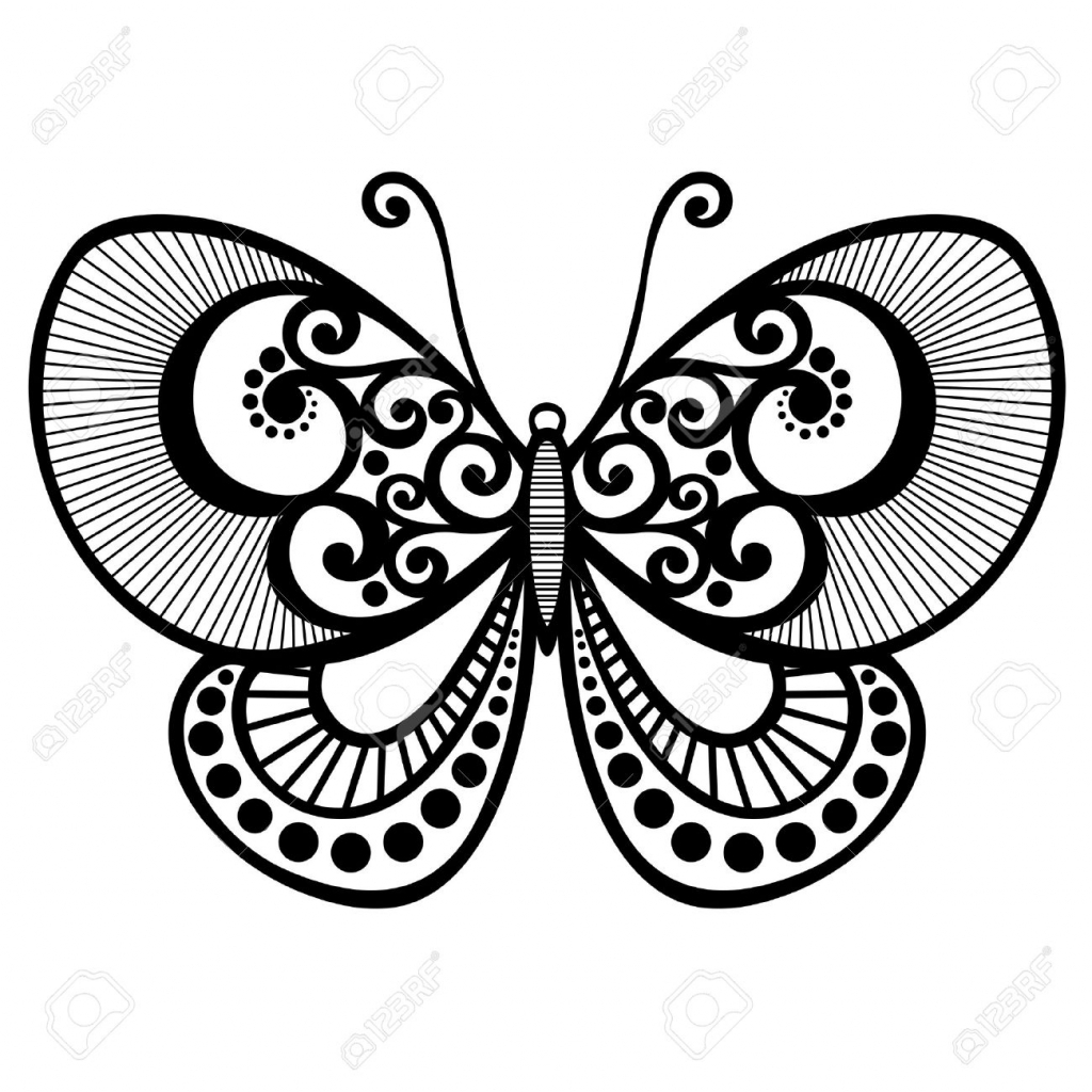 1024x1024 Beautiful Butterfly Drawing