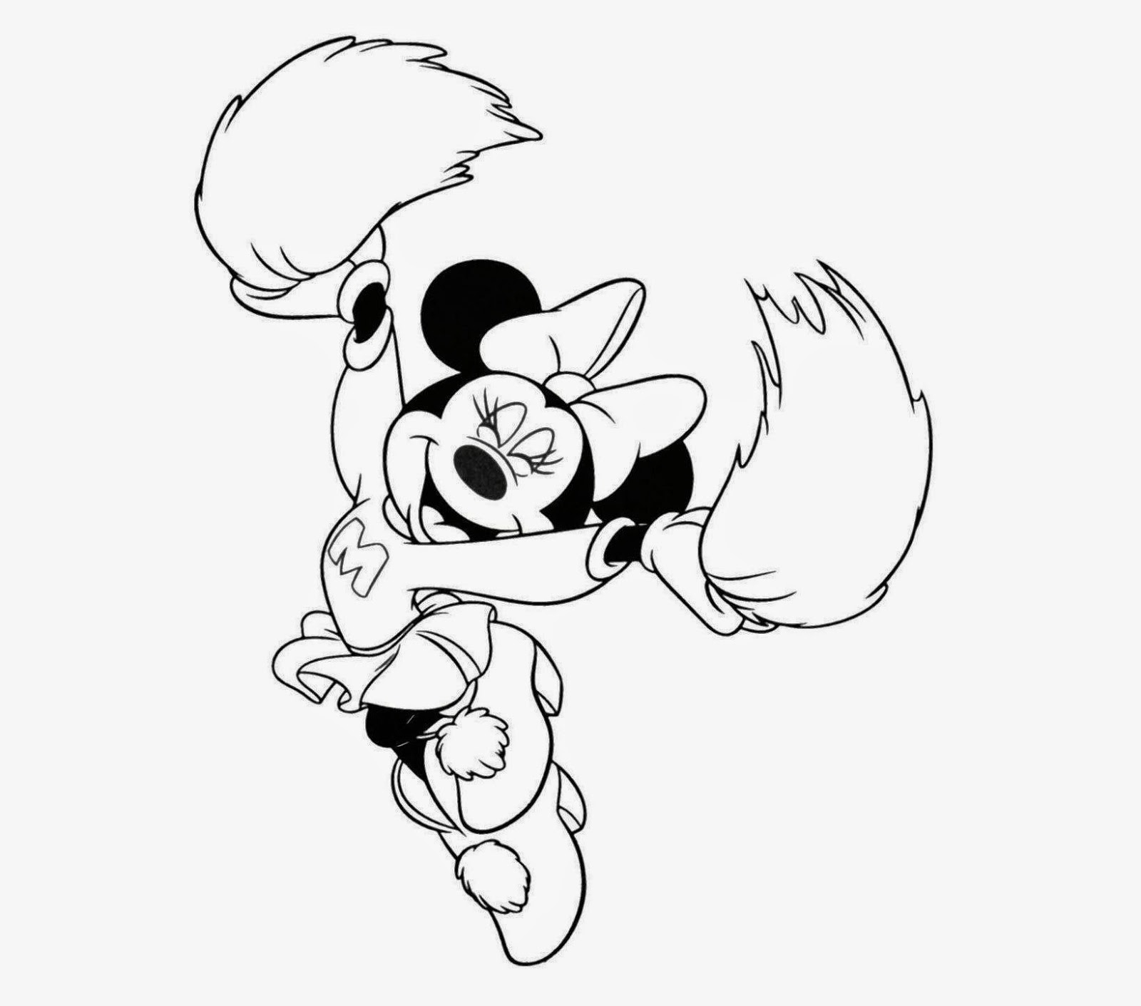 1600x1411 Beautiful Minnie Mouse Disney Cartoon For Kid Coloring Drawing