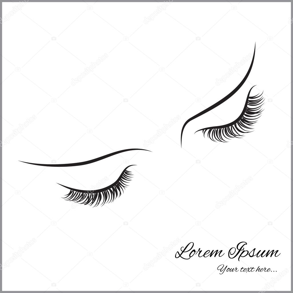 1024x1024 Closed Eyes With Long Eyelashes Stock Vector Oksana6299956