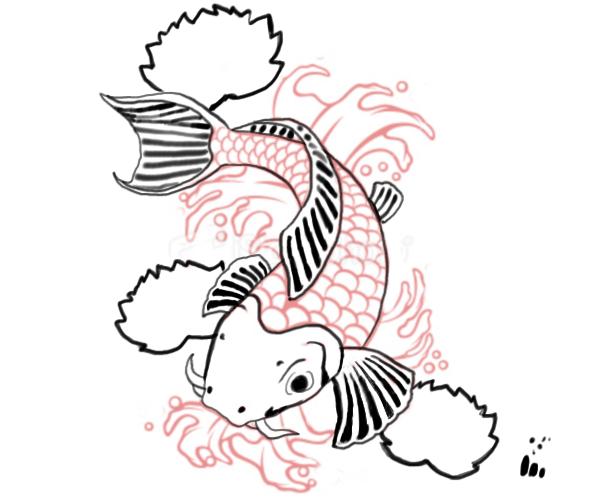 600x500 Cartoon Koi Fish Drawing Hd Wallpaper (600 X 500 )