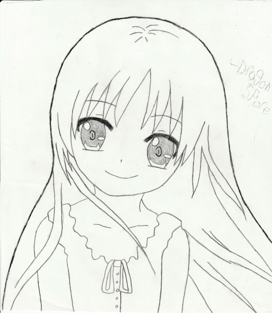 889x1024 Easy Beautiful Anime Girl Drawing The Sketch For Girl Simple