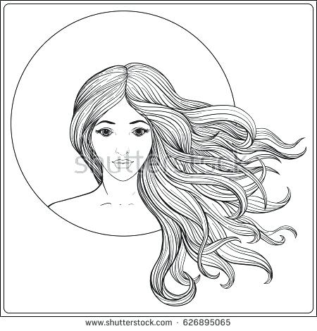 450x470 Entertaining Hair Coloring Pages Best Of Young Beautiful Girl Long