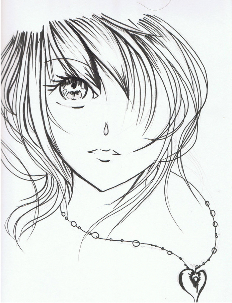 786x1024 Beauty Girl Animated Sketch Beautiful Anime Girl Sketch How
