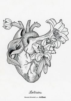 236x333 Vintage Style Drawing With Ekg Strip. Beautiful Black And Grey