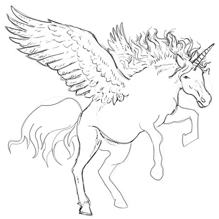 450x450 Paper Time Step By Step Instructions To Draw Unicorns With Wings