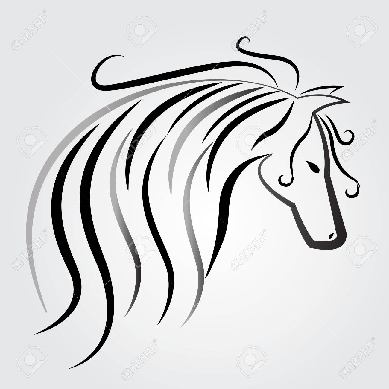 1300x1300 Beautiful Horse Logo Vector Identity Card Royalty Free Cliparts