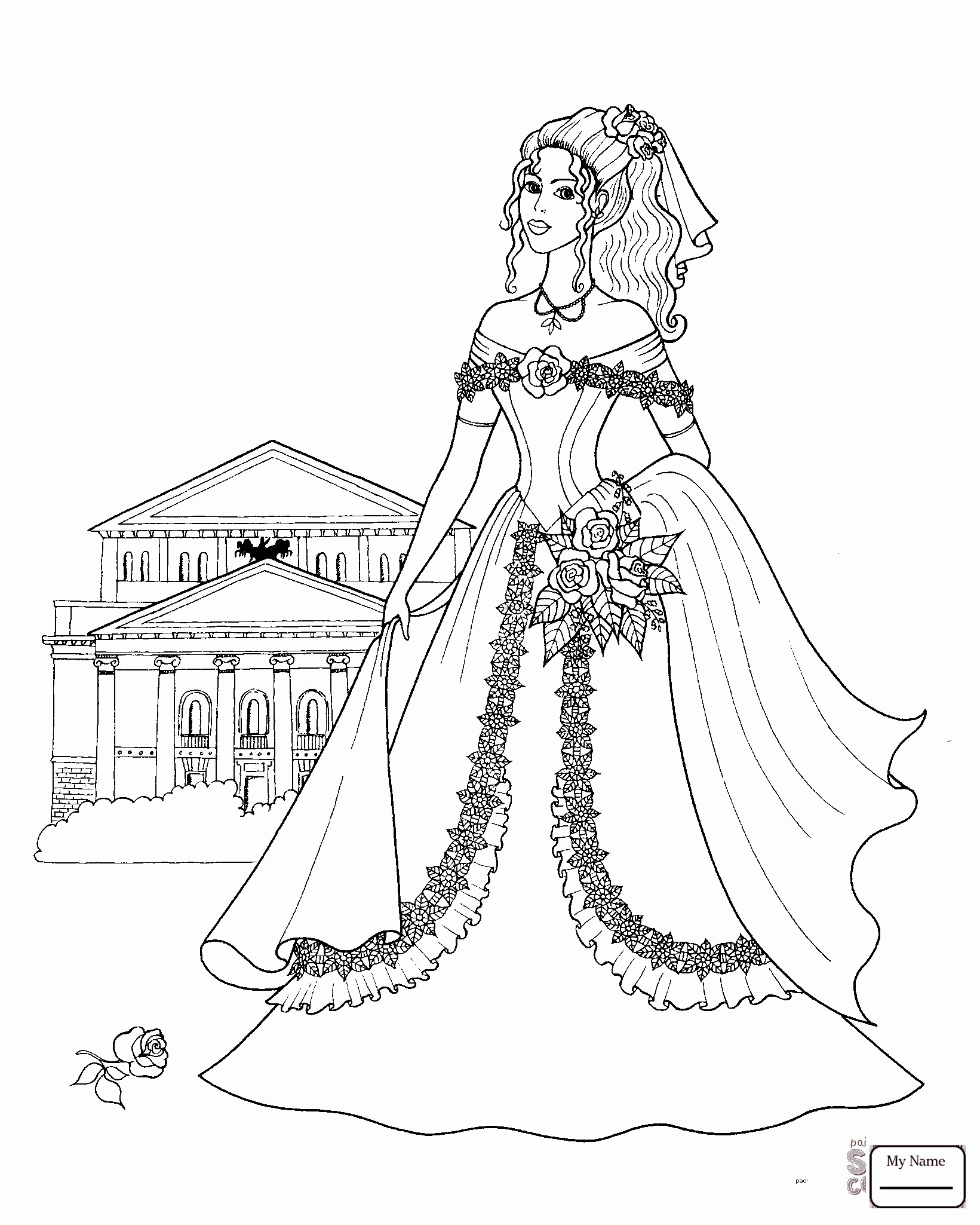 1641x2050 Beautiful Princess And Peacock People Coloring Pages