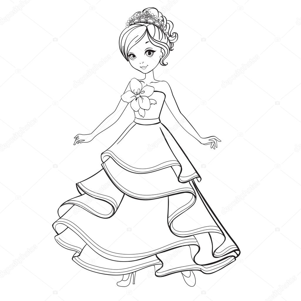 1024x1024 Coloring Book Of Beauty Princess Stock Vector Ingasmk