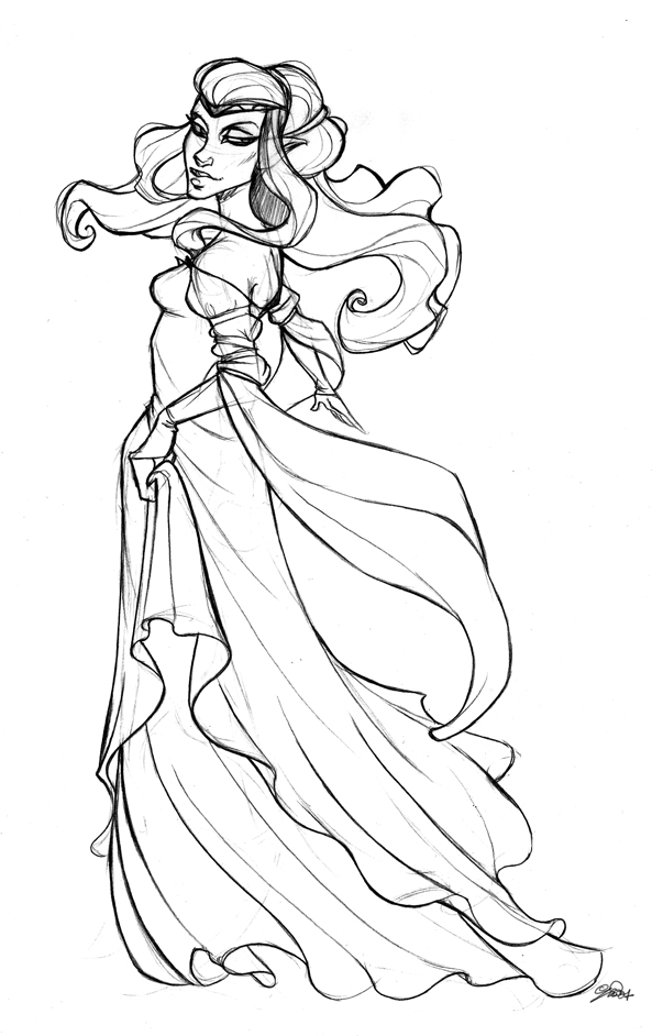 593x942 Elf Princess Sketch By Iriusabellatrix