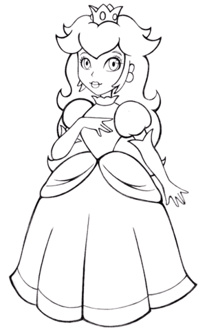 317x480 Beautiful Princess Peach Coloring Page Free Printable Coloring Pages