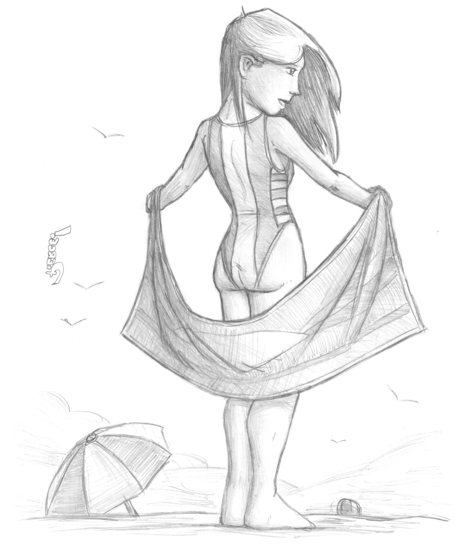 1549x1840 Cute Girl Scenery Sketch Pencil Beautiful Scenery Pictures