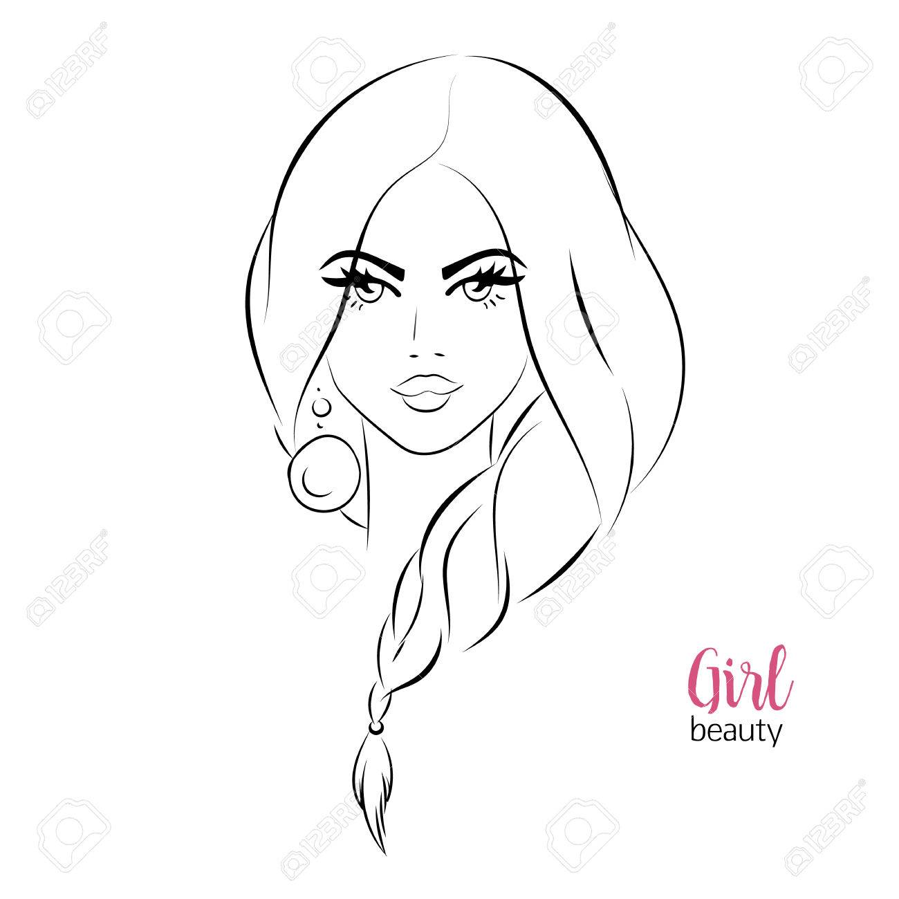 1300x1300 Vector Portrait Of Beautiful Woman, Closeup Of Girl Face