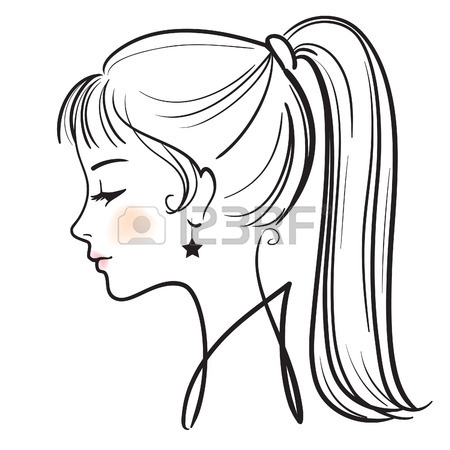 450x450 Beautiful Woman Face Vector Illustration Sketches And Line Art