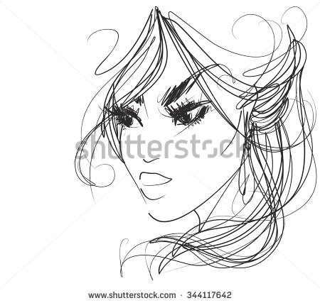 450x427 Stylish Original Hand Drawn Graphics Portrait With Beautiful Young