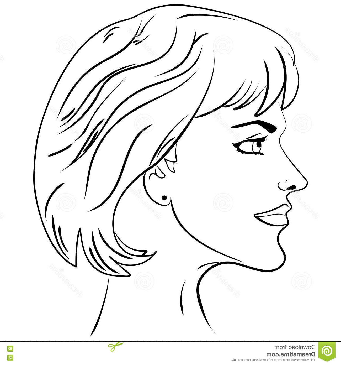 1300x1390 Beautiful Woman Face Vector Illustration Sketch Head Women Profile