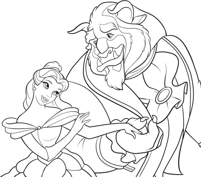 700x617 Beauty And The Beast Coloring Pages