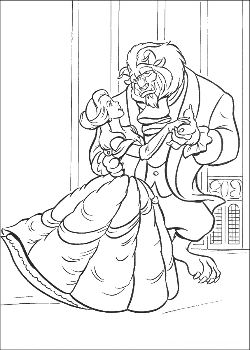 857x1200 Beauty And The Beast Coloring Pages