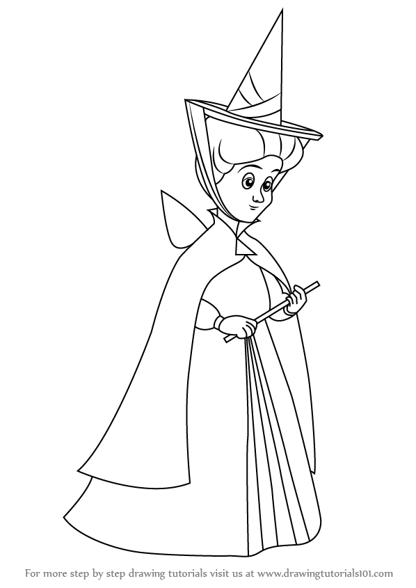 598x845 Learn How To Draw Fauna From Sleeping Beauty (Sleeping Beauty