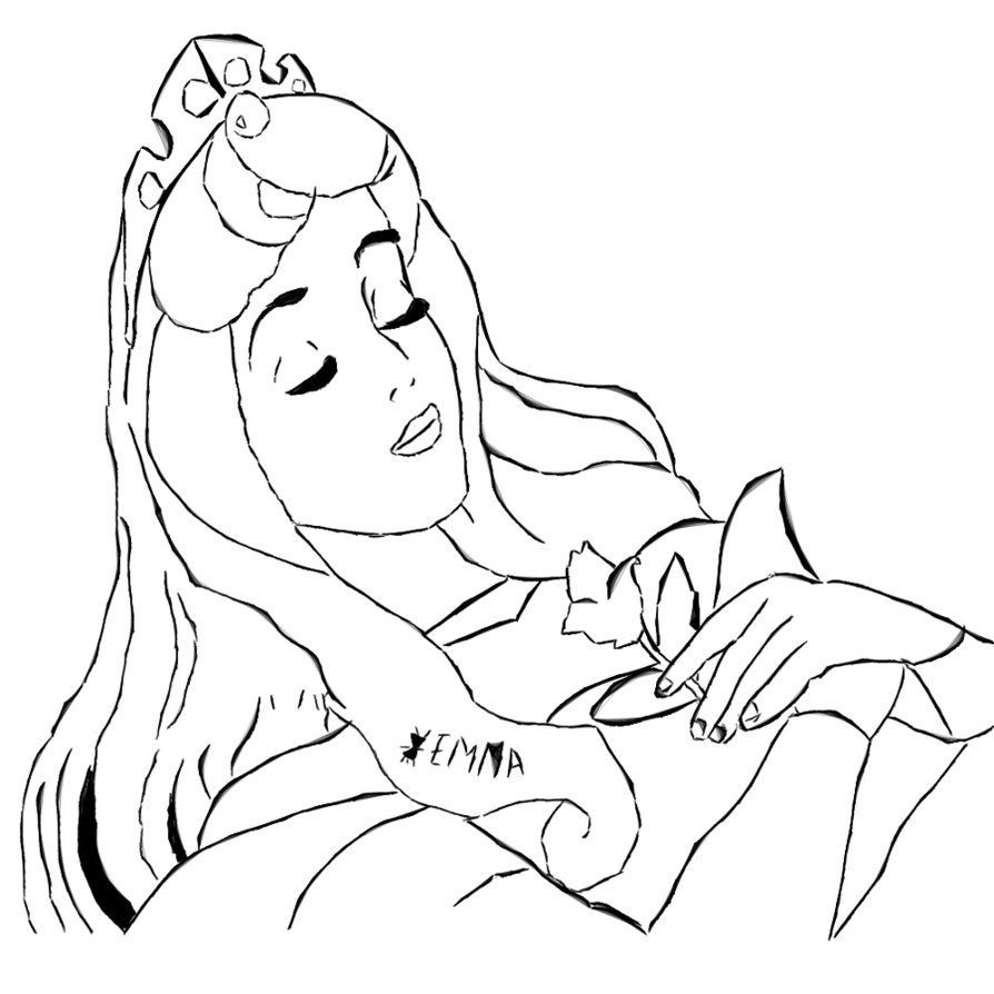 894x894 Sleeping Beauty Drawing