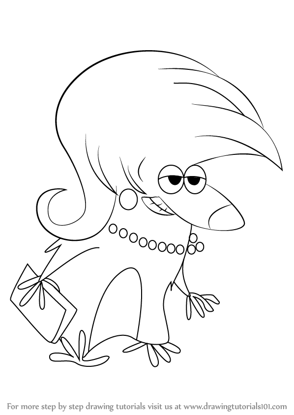 598x844 Learn How To Draw Mrs. Beaver From The Angry Beavers (The Angry