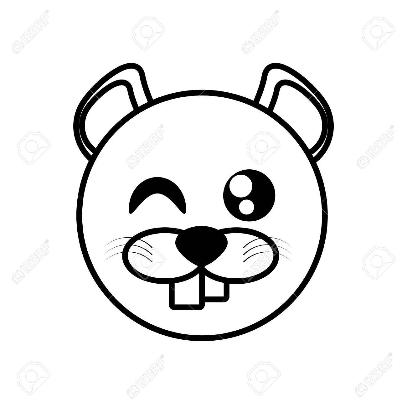 1300x1300 Outline Beaver Head Animal Vector Illustration Eps 10 Royalty Free