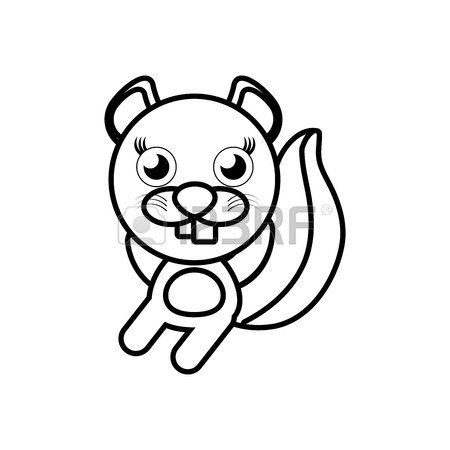 450x450 Cartoon Beaver Animal Outline Vector Illustration Eps 10 Royalty